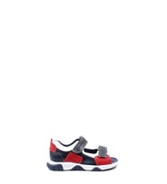 Hakiki Deri  Unisex Çocuk Klasik Sandalet 006BA009 (Lacivert-Kırmızı)
