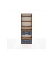Arges Dolap 5 Raflı 4 Çekmeceli 88x30x243 Çam-Antrasit