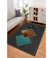 Dijital Kaymaz Taban Yıkanabilir Renkli Salon Halısı Mutfak Halısı Yolluk ND-SD-1143 (Kahverengi)