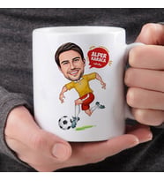 Kişiye Özel Futbol Sever Erkek Karikatürlü Kupa Bardak