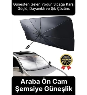 Özel Üretim Dayanıklı Titanyum Gümüş Kaplama UV Geçirmez Tüm Araçlar Araba Ön Cam Şemsiye Güneşlik