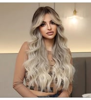 Geniş Dalgalı Küllü Sarı Perçemli Peruk