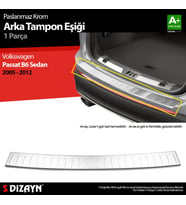 S-Dizayn VW Passat B6 Sedan Krom Arka Tampon Eşiği 2005-2012