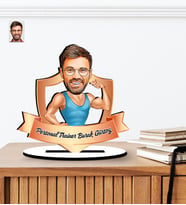 Kişiye Özel Personal Trainer - Spor Eğitmeni Karikatürlü Ahşap Biblo (Çok Renkli)