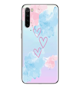 Redmi Note 8 Uyumlu Kalp Desenli Şeffaf Telefon Kılıfı