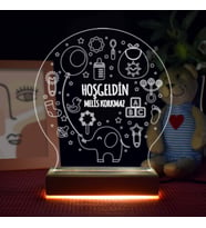Hoş geldin Bebeğim İsimli 3d Led Lamba
