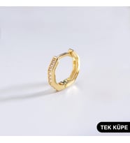 14 Ayar Altıgen Tek Halka Altın Küpe 0,54 gr