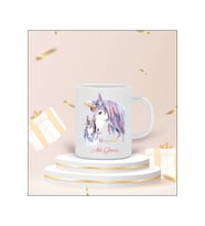Kişiye Özel Unicorn Tasarımlı Kupa Bardak (Beyaz)