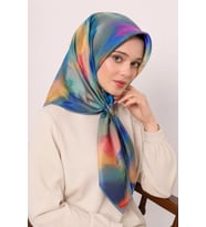 Lesscarves Pamuk İpek Eşarp Batik Desenli LS2204