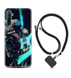Realme 5i 5 Pro 6i 7 Pro 8 Kılıf Boyun Askılı Silikon Dog Guitar 1789