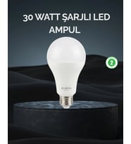 Şarjlı Led Ampul 30 Watt Soğuk Beyaz