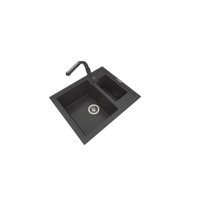 POLEX Cristalüx Granit Eviye P-04+Luxury Antrasit