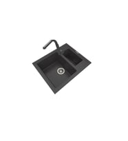POLEX Cristalüx Granit Eviye P-04+Luxury Antrasit