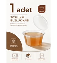 60 ML Sızdırmaz Mini Saklama Kabı Sosluk Buzluk Kabı MIT1363