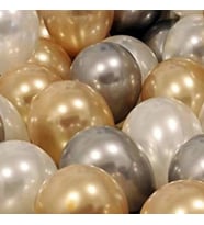 30 Adet Metalik Sedefli Gold-gümüş Gri-beyaz Balon-
