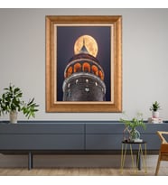 Altın Varaklı Paspartulu Çerçeveli  Tablo nat1071