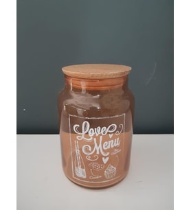 TANTİTONİLOVE MENU DESENLİ ROSE GOLD CAM KAVANOZ 890 ML