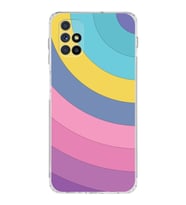 Samsung Galaxy M51  Kamera Korumalı Kapak Renk Cümbüşü Tasarımlı  Şeffaf  Kılıf