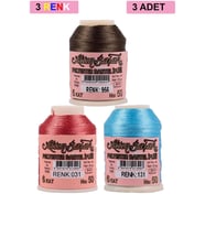 3 Adet Altınbaşak Oya ve Dantel İpi 20 gr - Royaleks - No: 031 - 131 - 956