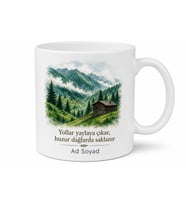 Karadeniz Yaylası Temalı Kişiye Özel Kupa Bardak İsimli Hediye