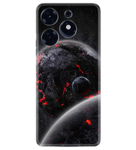Tecno Spark 10 Pro Kılıf Resimli Desenli Silikon Platinium Series Kara Dünya 1902