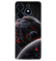Tecno Spark 10 Pro Kılıf Resimli Desenli Silikon Platinium Series Kara Dünya 1902