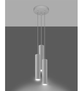 Rsylight Retro Metal Beyaz 3 Lü Modern Spor Led Spot Avize Günışığı Ampullü