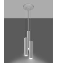 Rsylight Retro Metal Beyaz 3 Lü Modern Spor Led Spot Avize Günışığı Ampullü