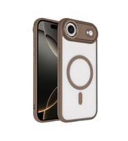 iPhone 17 Air Kılıf Wireless Şarj Özellikli Krom M-safe Silikon Kılıf (Gold)