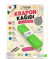 Premium Yeşil Krapon Süsleme Kağıdı 50x200 cm 60 gr Parti, Organizasyon ve Okul Etkinlikleri İçin (1 Adet)