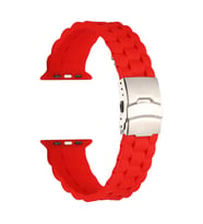 Apple Watch 7 41mm Uyumlu KRD-72 Silikon Kordon (Kırmızı)