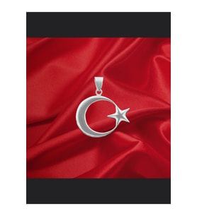 925 Ayar Gümüş Ayyıldız Model Erkek Kolye Ucu