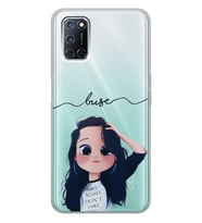 Oppo Sweet Girl Tasarımlı Şeffaf Telefon Kılıfı