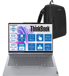 Lenovo Thinkbook 14 2-In-1 G5 Iau Intel Core Ultra 7 255U 64GB Ddr5 512GB SSD Windows 11 Pro Dokunmatik 14 Inç Wuxga (1920 x 1200) IPS 300NITS NP21SQ002TTXP37 + Zetta Çanta