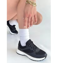 Slar Siyah Cilt Bağcıklı Spor Ayakkabı