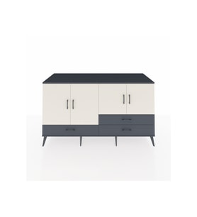 Kronos Konsol 5 Raflı 3 Çekmeceli 4 Kapaklı 176x59x99 Antrasit-Aytaşı/Antrasit