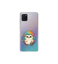 Samsung Galaxy A81 ile Uyumlu Splash Kirpi Tasarımlı Şeffaf Silikon Kılıf