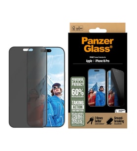 PanzerGlass iPhone 16 Pro UWF Hayalet Cam Ekran Koruyucu (Siyah)