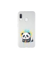 Samsung Galaxy A20e ile Uyumlu Splash Panda Tasarımlı Şeffaf Silikon Kılıf