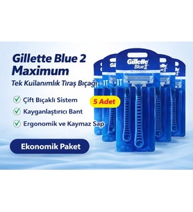 Jilet 2 Maximum Tek Kullanımlık Tıraş Bıçağı 5 Adet Ekonomik Paket