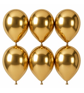 Altın Renk Lateks krom Balon (30 cm) - 6 Adet