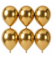 Altın Renk Lateks krom Balon (30 cm) - 6 Adet