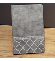 Desenli Gri Renk Deri Defter