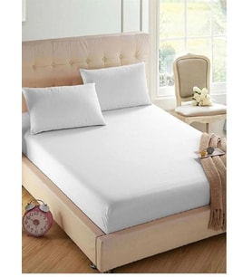 20 Adet Beyaz Düz Çift  Kişilik %100 Pamuk Otel Çarşaf 240×280 Cm 63 Tel Dokuma