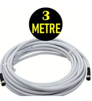 3 metre RG6/U4 Full HD 3D 4K Anten TV Çanak Uydu LNB Kablosu (3 mt.F Konnektör Takılı Hazır )