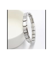 18 Cm Italian Charm Silver Detailed  Model Stainless Steel Bracelet FMACCESORİES