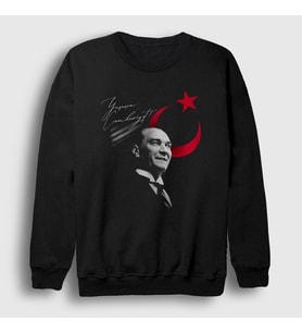 Presmono Unisex Siyah 29 Ekim Yaşasın Cumhuriyet Atatürk Sweatshirt 501561tt
