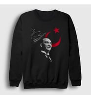 Presmono Unisex Siyah 29 Ekim Yaşasın Cumhuriyet Atatürk Sweatshirt 501561tt