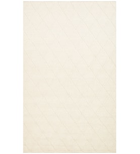 Kanaro Ekru Modern Geometrik Baklava Dokulu Yün Polyester Halı