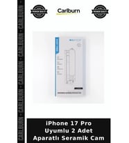 iPhone 17 Pro Uyumlu 2 Adet Aparatlı Seramik Cam Telefon Ekipmanı Koruma Camı Ekran Filmi